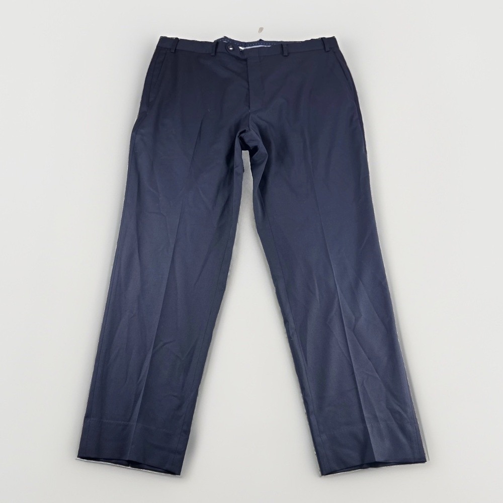 Peter Millar Dress Pants Mens 38R Blue Wool Blend Stretch Chinos Slacks Preppy